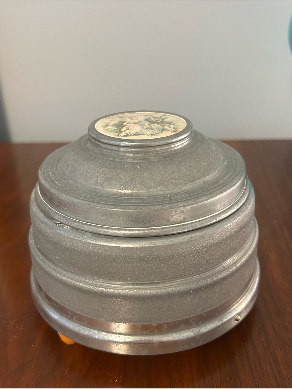 Vintage Thorens Swiss Aluminum Power Music Box Courting Couple